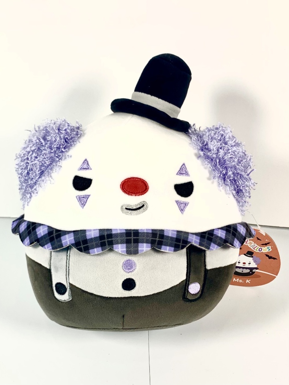 Squishmallows Collectible Ms. K the Clown Plush Stuffed Animal Toy Purple Black